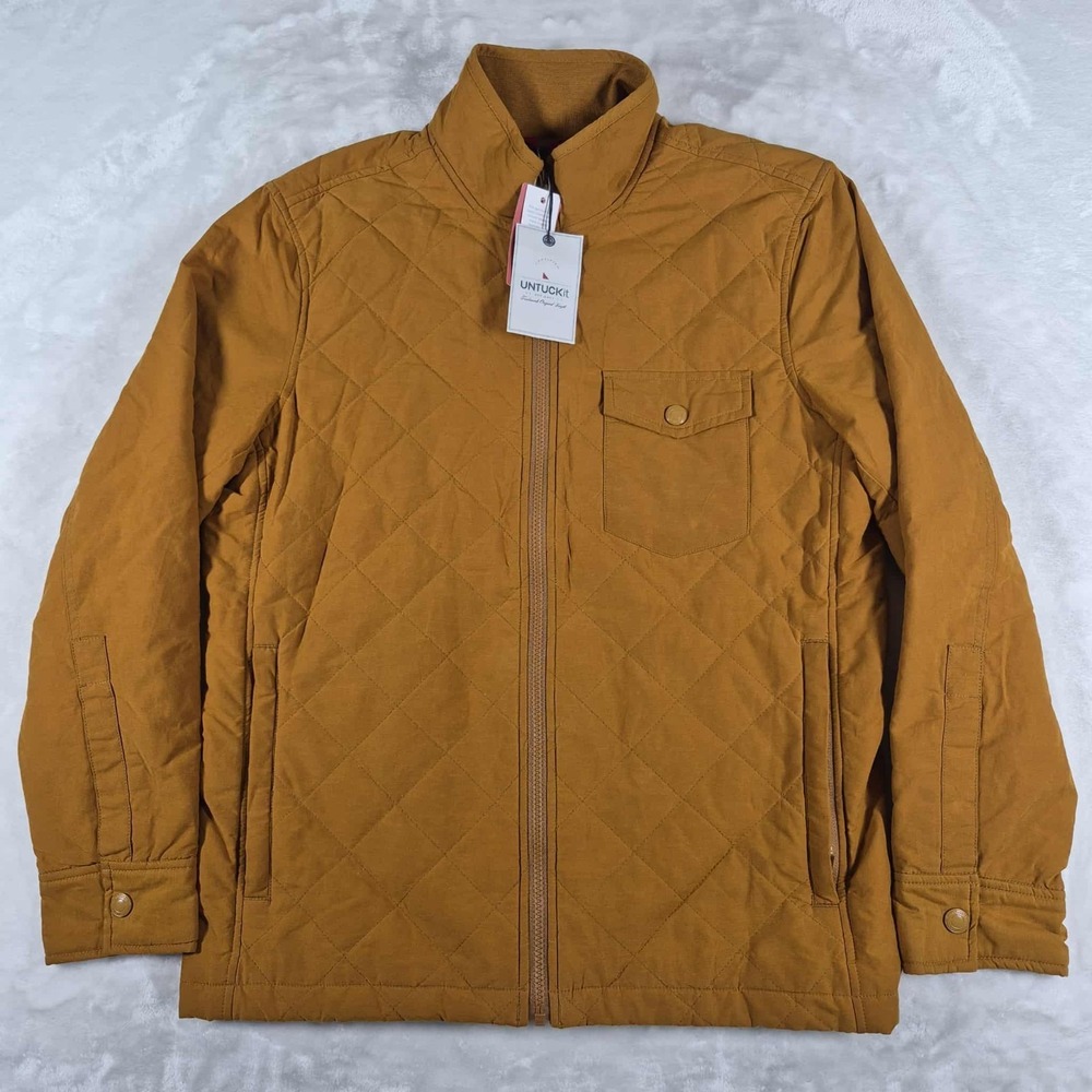 UNTUCKit‎ Marty Quilted City Jacket Men's Medium Light Brown Water Resistant NWT